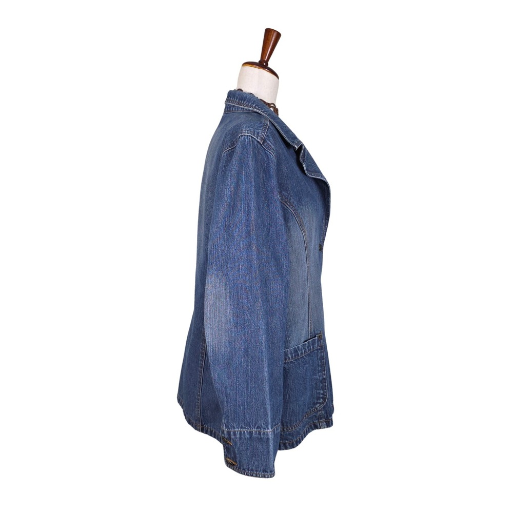 Vintage Faded Glory Denim Chore Coat Size XL Collared Pockets Retro 90s Y2K - Picture 7 of 11